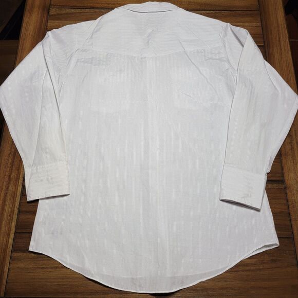 Ely Cattleman Full Pearl Snaps LS White Western Shirt- Size Large (16 1/2 x 34) - Picture 5 of 8
